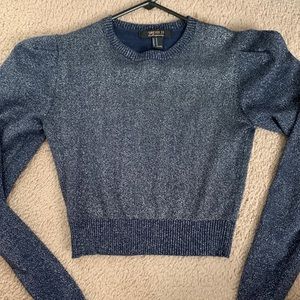 Forever 21 med cropped sequenced sweater .. navy